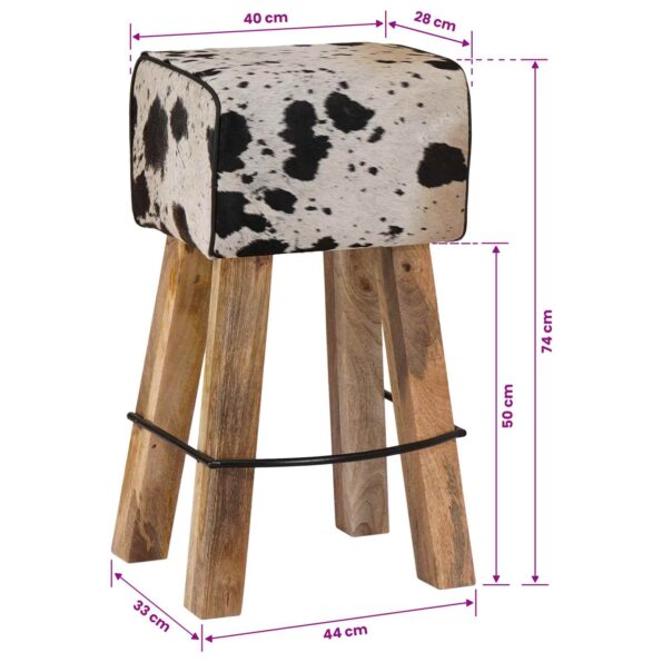 vidaXL Barová stolička 2 ks Čierna a biela 44 x 33 x 74 cm – Obrázok 13