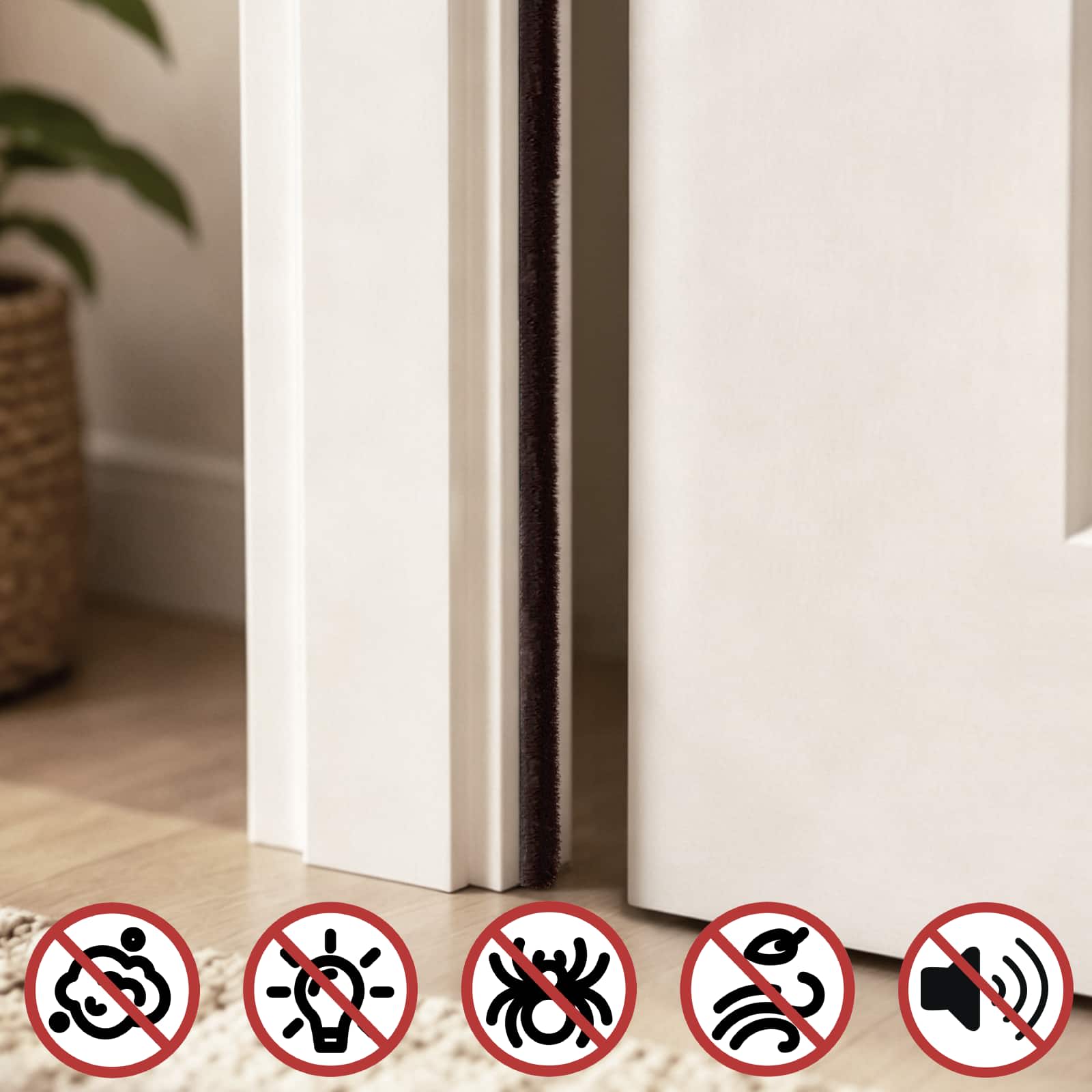 42045063_1.jpg vidaXL Samolepiace kefové tesnenie na dvere 5 m PP Hnedá – Obrázok 1