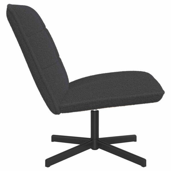 vidaXL Otočná stolička Tmavosivá Bouclé – Obrázok 4