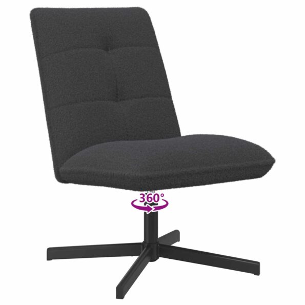 vidaXL Otočná stolička Tmavosivá Bouclé – Obrázok 7