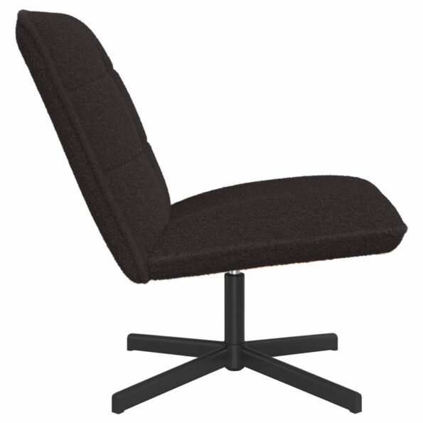 vidaXL Otočná stolička Čierna Bouclé – Obrázok 4