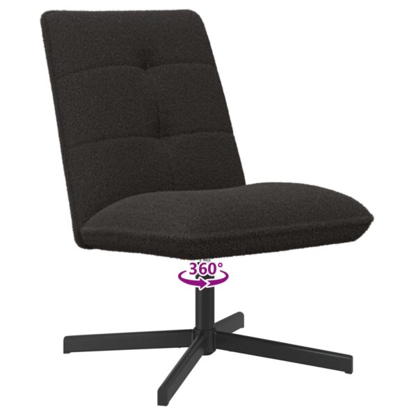vidaXL Otočná stolička Čierna Bouclé – Obrázok 7