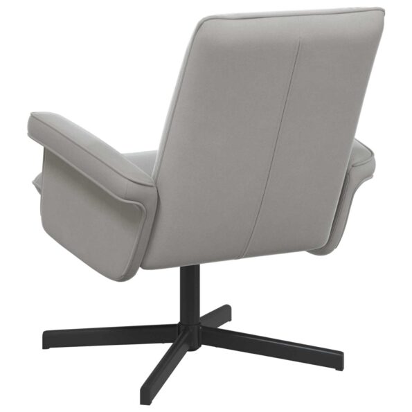 vidaXL Otočná stolička Svetlosivá Zamat – Obrázok 5