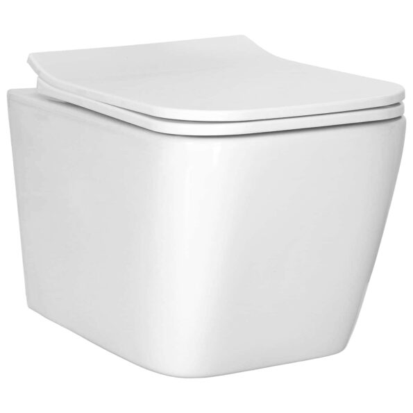 vidaXL Závesné WC Keramika Biela – Obrázok 2