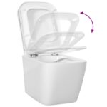 vidaXL Závesné WC Keramika Biela – Obrázok 8