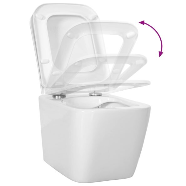 vidaXL Závesné WC Keramika Biela – Obrázok 8