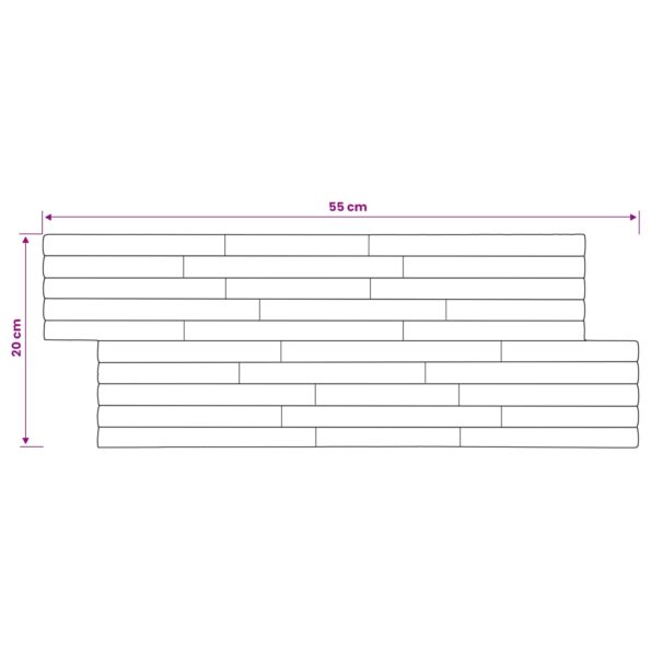 vidaXL Stenový panel 10 ks Prírodná 55 x 20 x 2 cm – Obrázok 6