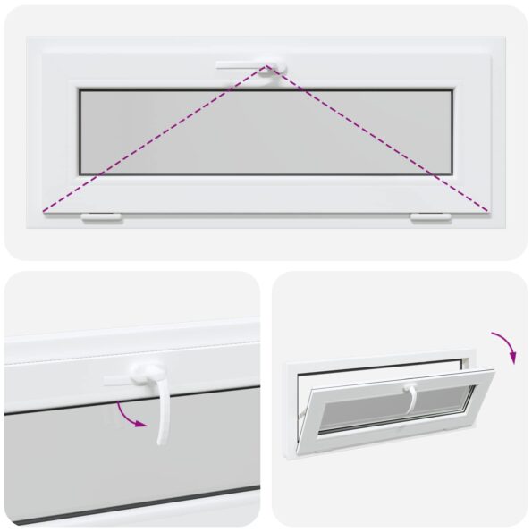 vidaXL Biele vnútorné farby okna v suteréne RISOR 120 x 40 cm – Obrázok 10