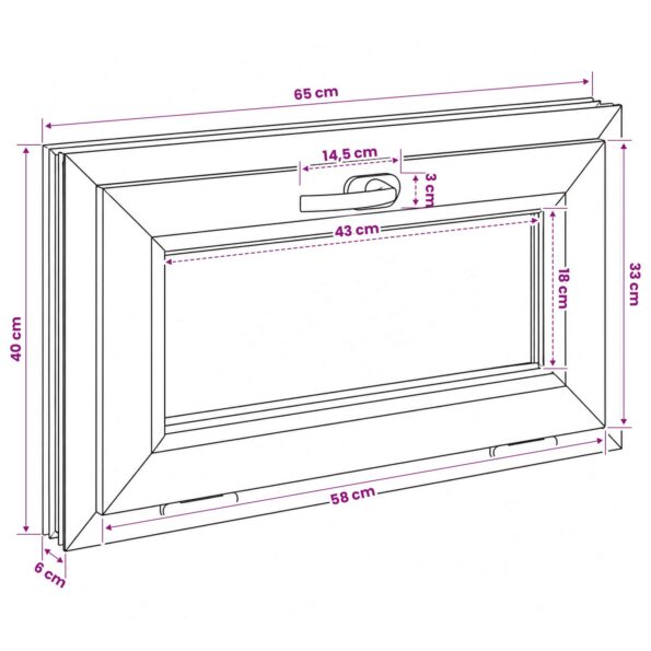 vidaXL Biele vnútorné farby okna v suteréne RISOR 65 x 40 cm – Obrázok 11