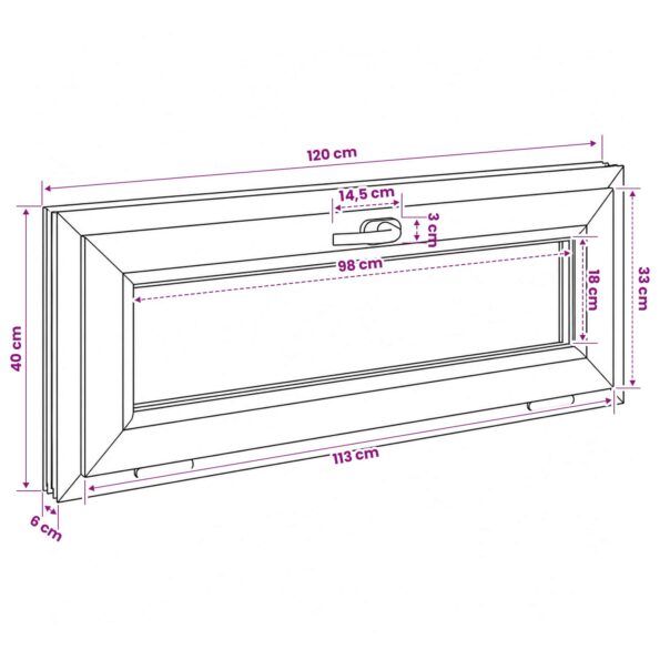 vidaXL Biele vnútorné farby okna v suteréne RISOR 120 x 40 cm – Obrázok 11