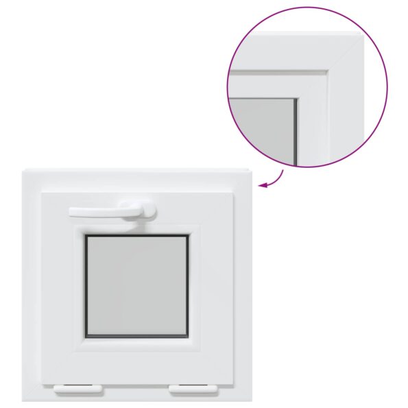 vidaXL Biele vnútorné farby okna v suteréne RISOR 45 x 45 cm – Obrázok 2