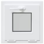 vidaXL Biele vnútorné farby okna v suteréne RISOR 45 x 45 cm – Obrázok 4