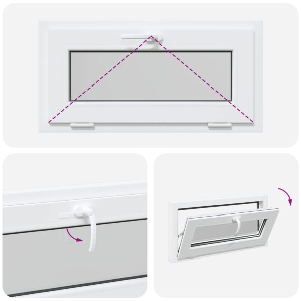 vidaXL Biele vnútorné farby okna v suteréne RISOR 75 x 45 cm – Obrázok 10