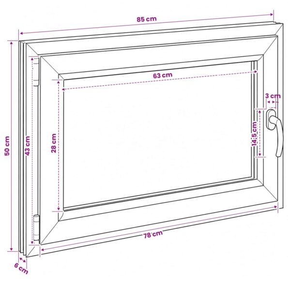 vidaXL Biele vnútorné farby okna v suteréne RISOR 50 x 55 cm – Obrázok 11