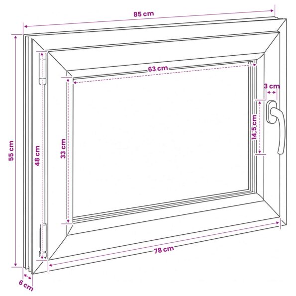 vidaXL Biele vnútorné farby okna v suteréne RISOR 50 x 55 cm – Obrázok 11
