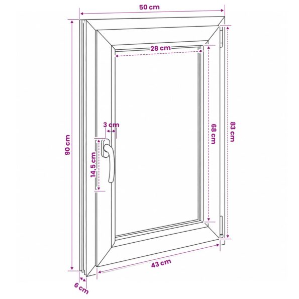 vidaXL Biele vnútorné farby okna v suteréne RISOR 50 x 90 cm – Obrázok 11
