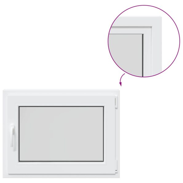 vidaXL Biele vnútorné farby okna v suteréne RISOR 80 x 55 cm – Obrázok 2