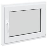 vidaXL Biele vnútorné farby okna v suteréne RISOR 80 x 55 cm – Obrázok 3