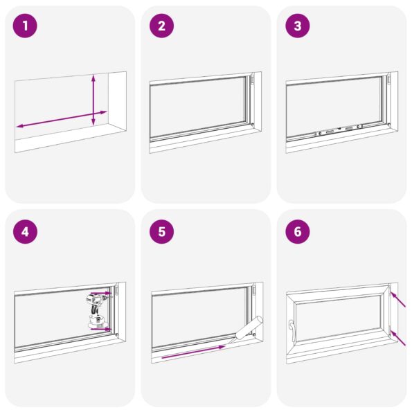 vidaXL Biele vnútorné farby okna v suteréne RISOR 80 x 55 cm – Obrázok 9