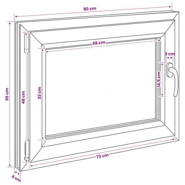 vidaXL Biele vnútorné farby okna v suteréne RISOR 80 x 55 cm – Obrázok 11