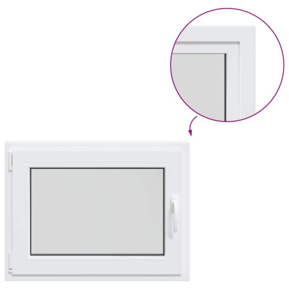 vidaXL Biele vnútorné farby okna v suteréne RISOR 80 x 55 cm – Obrázok 2