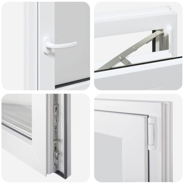 vidaXL Biele vnútorné farby okna v suteréne RISOR 70 x 60 cm – Obrázok 7