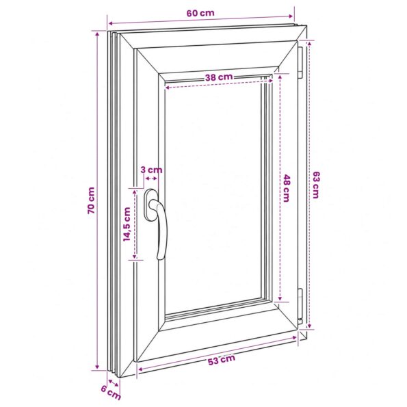 vidaXL Biele vnútorné farby okna v suteréne RISOR 60 x 70 cm – Obrázok 11