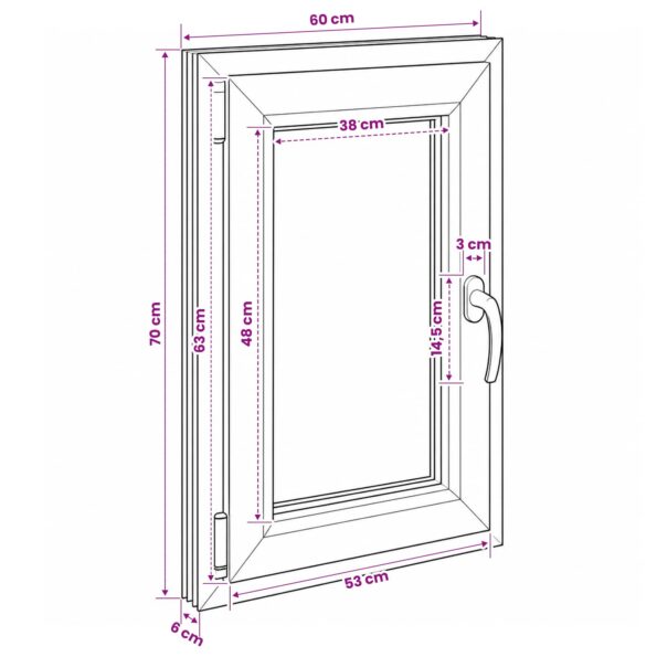 vidaXL Biele vnútorné farby okna v suteréne RISOR 60 x 70 cm – Obrázok 11