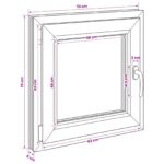 vidaXL Biele vnútorné farby okna v suteréne RISOR 70 x 70 cm – Obrázok 11
