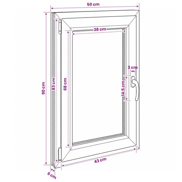 vidaXL Biele vnútorné farby okna v suteréne RISOR 50 x 90 cm – Obrázok 10