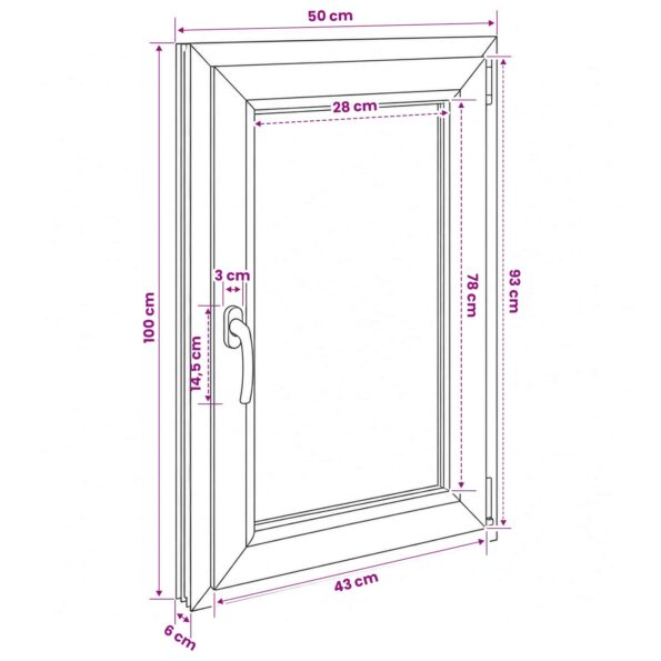 vidaXL Biele vnútorné farby okna v suteréne RISOR 50 x 100 cm – Obrázok 10