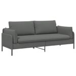 vidaXL 3-miestna pohovka Tmavosivá 222 x 81 x 89 cm Látka – Obrázok 2