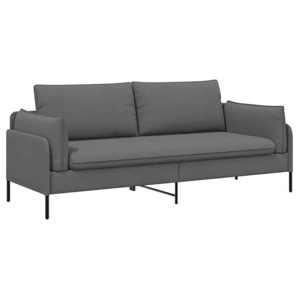 vidaXL 3-miestna pohovka Tmavosivá 222 x 81 x 89 cm Látka – Obrázok 2
