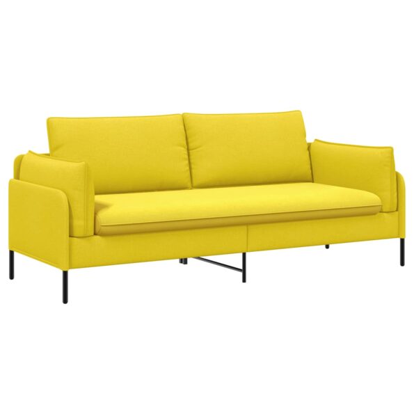 vidaXL 3-miestna pohovka Svetložltá 222 x 81 x 89 cm Látka – Obrázok 2