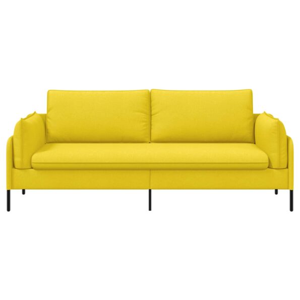 vidaXL 3-miestna pohovka Svetložltá 222 x 81 x 89 cm Látka – Obrázok 3