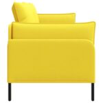 vidaXL 3-miestna pohovka Svetložltá 222 x 81 x 89 cm Látka – Obrázok 4