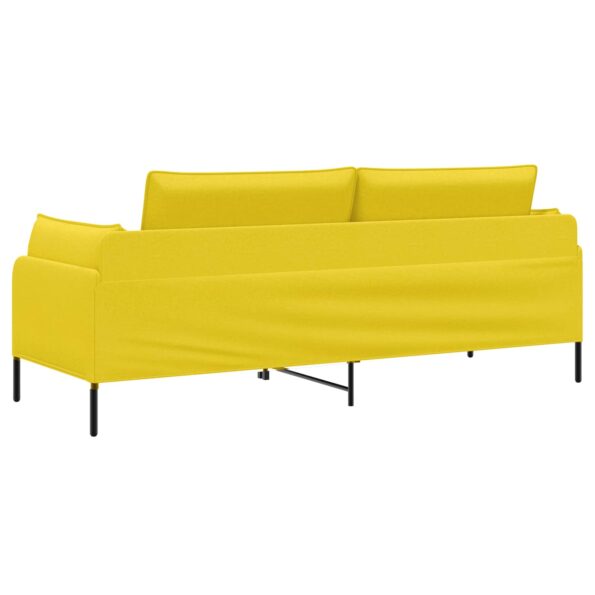 vidaXL 3-miestna pohovka Svetložltá 222 x 81 x 89 cm Látka – Obrázok 5