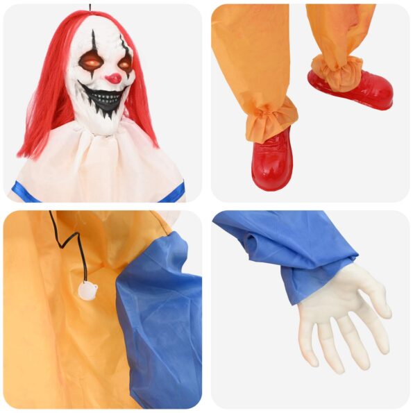 vidaXL Halloweensky strašidelný klaun SPOOKA Žltá a modrá – Obrázok 6