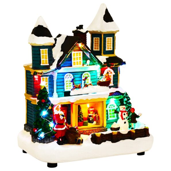 vidaXL Vianočná dedinka so saňami SALO 19 x 13 x 24 cm Živica – Obrázok 2