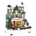 vidaXL Vianočná dedinka so saňami SALO 19 x 13 x 24 cm Živica – Obrázok 3