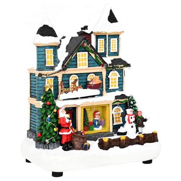 vidaXL Vianočná dedinka so saňami SALO 19 x 13 x 24 cm Živica – Obrázok 3