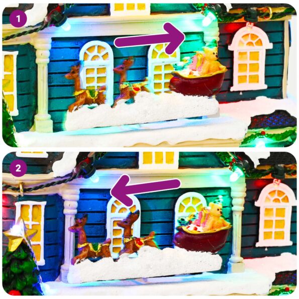 vidaXL Vianočná dedinka so saňami SALO 19 x 13 x 24 cm Živica – Obrázok 7
