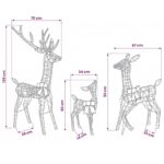 vidaXL Vianočná LED rodina sobov 700 LED Studená biela – Obrázok 9