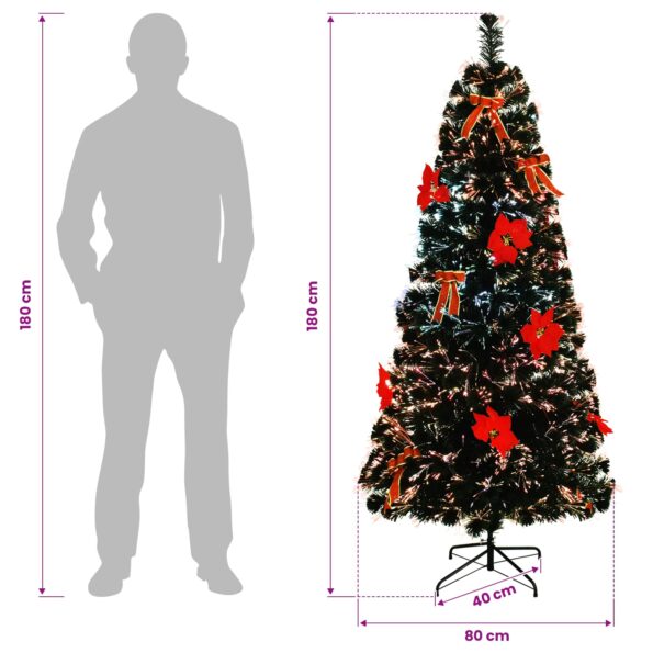 vidaXL Vianočný stromček s optickými vláknami 180 cm 24 LED – Obrázok 9