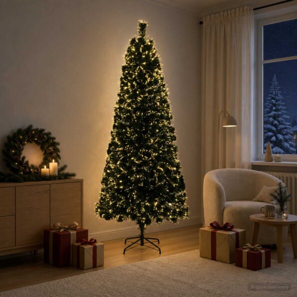 vidaXL Vianočný stromček s optickými vláknami 210 cm 24 LED – Obrázok 3