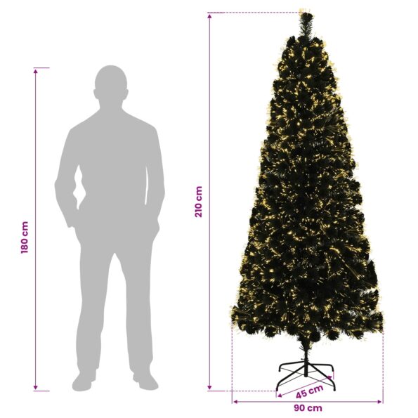 vidaXL Vianočný stromček s optickými vláknami 210 cm 24 LED – Obrázok 8