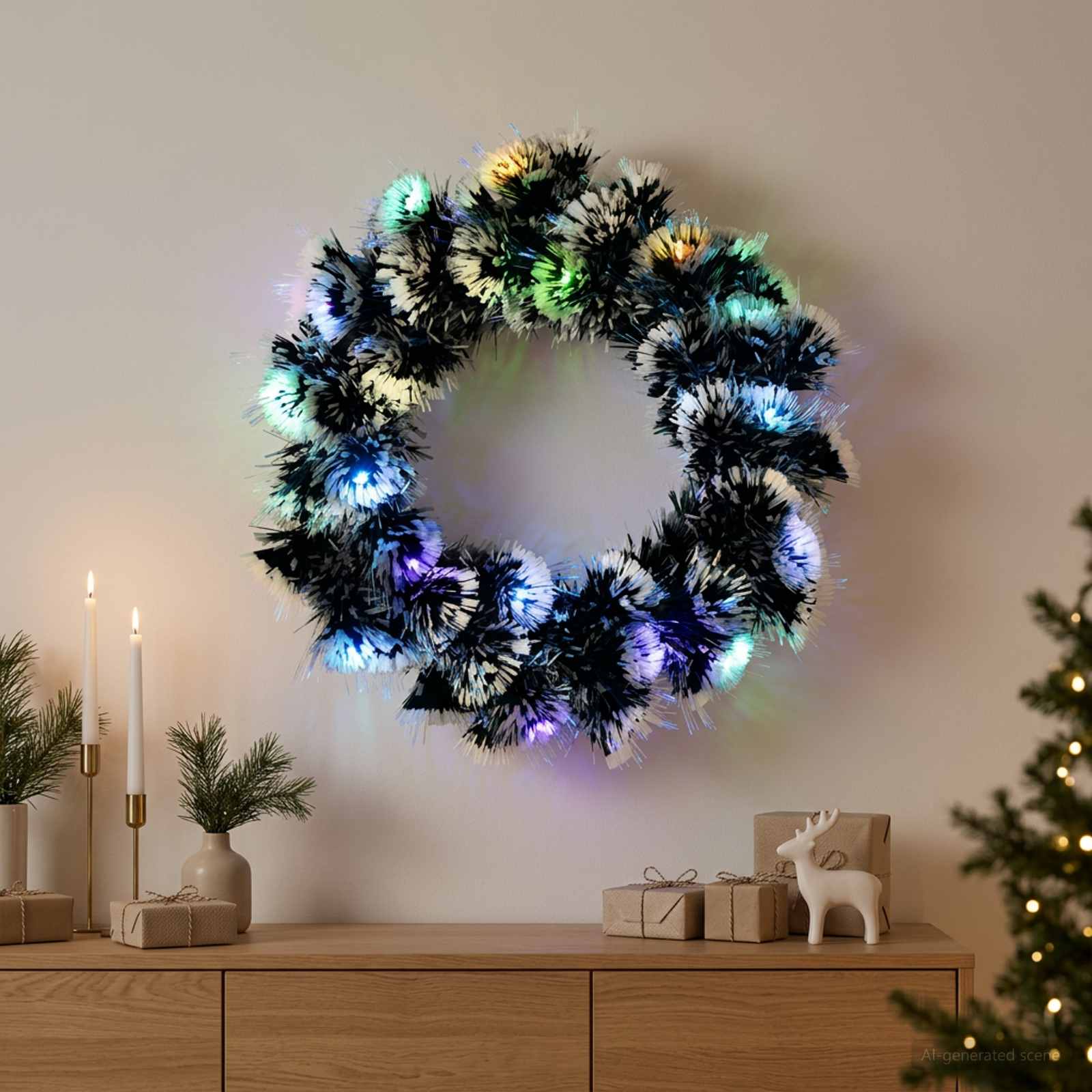 42049534_1.jpg vidaXL Vianočná girlanda 16 LED Viac farieb oceľ – Obrázok 1