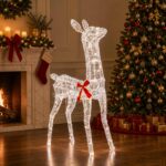 vidaXL 3D Vianočný sob LOVIISA 110 LED Studená biela 70 x 26 x 100 cm – Obrázok 3