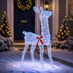 vidaXL 3D Vianočný sob LOVIISA 110 LED Modrá 70 x 26 x 100 cm