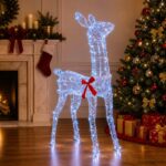 vidaXL 3D Vianočný sob LOVIISA 110 LED Modrá 70 x 26 x 100 cm – Obrázok 3